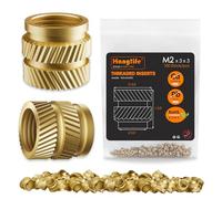 HANGLIFE Threaded Inserts for Plastic, M2 Heat Set Insert for 3D Printing Components and Plastic Parts - Brass Metric Knurled Nuts (100 Pieces)