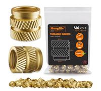 HANGLIFE Threaded Inserts for Plastic, M6 Heat Set Insert for 3D Printing Components and Plastic Parts - Brass Metric Knurled Nuts (50 Pieces)