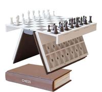 Hangman Game Book, 3D Printed Magnetic Set, Portable Books Design Board Game for Adults, Four Different Board Games for Family Gatherings, Game Parties and Class Activities(Chess)