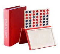 Hangman Game Book, 3D Printed Magnetic Set, Portable Books Design Board Game for Adults, Four Different Board Games for Family Gatherings, Game Parties and Class Activities(Four in a row)