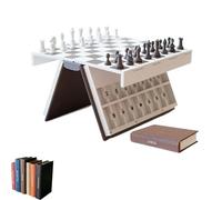 Hangman Game Book - 3D Printed Magnetic Word Guessing Game for Family Gatherings and Parties - Includes Chess, Four in a Row, and Sea Battle Sets