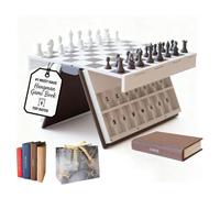 Hangman Game Book - Playbook'd 3D Printed Magnetic Board Game Collection, Includes Four in a Row, Sea Battle, Backgammon & Mancala, Portable Hardcover Book Design Strategy Games for Adults(Style-2)