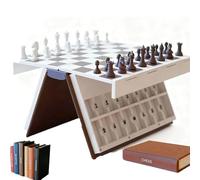 Hangman Game Book, Playbook'd - Hangman Board Game, 3D Printed Magnetic Chess Set, Four in a Row, Sea Battle, Backgammon, Mancala, Portable Books Design Board Game for Adults