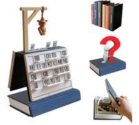 Hangman Game Book, Playbook'd Magnetic Chess Set & Board Game Storage, 3D Printed Backgammon & Word Spelling Challenge for Adults, Family, Travel, Party - Perfect as Book Shelf Games Hangman