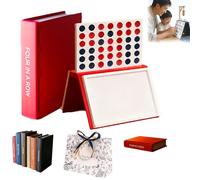 Hangman Game Book, Vocabulary Words Spelling Challenge Table Game, 3D Printed Magnetic Chess Set, Hangmans Challenge Games, Portable Books Design Board Games for Adults (Four in a Row)