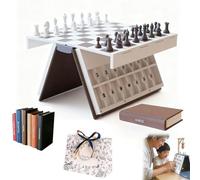 Hangman Game Book, Vocabulary Words Spelling Challenge Table Game, 3D Printed Magnetic Chess Set, Hangmans Challenge Games, Portable Books Design Board Games for Adults (Chess)