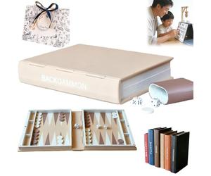 Hangman Game Book, Vocabulary Words Spelling Challenge Table Game, 3D Printed Magnetic Chess Set, Hangmans Challenge Games, Portable Books Design Board Games for Adults (Backgammon)