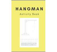 Hangman Game: hangman game pad with black pages. Over 100 pages to play the classic hangman game. Hangman puzzle pad, hangman board game pad, Pad with hangman pages, Book with hangman pages