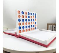 Hangman Game, Playbook'd 3D Printed Chess Book, Magnetic Folding Board Game Set, Portable Compact Design with Decorative Book Style Case for Adults(Four in a Row)