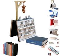 Hangman Game, Playbook'd Hangman Board Game, 3D Printed Magnetic Chess Set, Four in a Row, Sea Battle, Backgammon, Mancala, Portable Books Design Board Game for Adults (A)