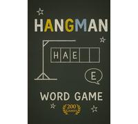 Hangman Word Game Book - 200 Games | Chalkboard Style Cover for Kids & Adults: Classic word-guessing fun with two puzzles per page - portable, light, and ready for travel or home play.