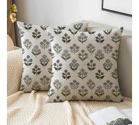 Hangood Cushion Cover Home Garden Outdoor Set of 2pcs Throw Pillow Case Living Room Chair Sofa 18x18 inch Pillowcase Grey Flower 45x45cm 2S023