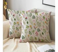 Hangood Cushion Cover Home Garden Outdoor Set of 2pcs Throw Pillow Case Living Room Chair Sofa 18x18 inch Pillowcase Green Plants Floral 45x45cm 2S007