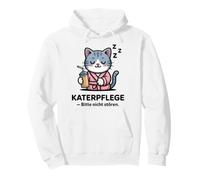 Hangover Care Do Not Disturb Sleepy Cat in Bathrobe Pullover Hoodie
