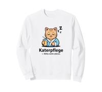 Hangover Care Do Not Disturb Sleepy Cat in Blue Robe Sweatshirt