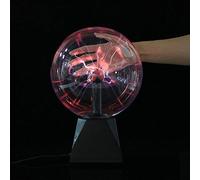 Hangrow 8 Inch Plasma Ball Touch Sensitive USB, Static Plasma Globe, Electrostatic Lightning Ball, Plasma Lamp, Crystal Ball, Sound Controlled (Red)