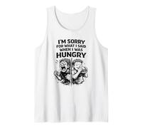 Hangry Apology Funny Eating Burger Quote Tank Top