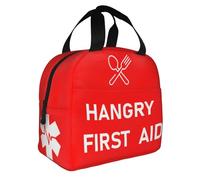 Hangry First Aid Insulated Lunch Bag Portable Reusable Lunch Box Medical Theme Thermal Cooler Tote Bag With Pockets For Nurses & Doctors Women Men Gift