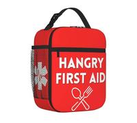 Hangry First Aid Insulated Lunch Bag Portable Reusable Lunch Box Medical Theme Thermal Cooler Tote Bag With Pockets For Nurses & Doctors Women Men Gift