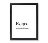 Hangry Typography Quote Framed Print | A2 Black Framed Wall Art | Ready to Hang | Modern Positive Affirmations Picture | Living Room Bedroom Lounge Office
