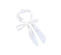 HANGSET Stylish Soft Scarf Ribbon Scarf Long Skinny Satin Belt Sash Necktie Neck Scarf Choker for Women, White, 200cm*5cm