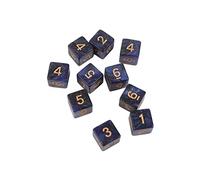 Hangsu 10Pcs 15mm Acrylic Dices Digital 6 Sided Role Playing Puzzle Toy Board Game Accessory Party Bar RPG