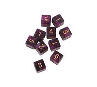 Hangsu 10Pcs 15mm Acrylic Dices Digital 6 Sided Role Playing Puzzle Toy Board Game Accessory Party Bar RPG