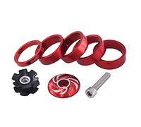 Hangsu 1Set Bicycle Headset Bike Headset Spacers Front Fork Stem Ring Gasket Set Black Red Blue Gold 4 Color Stem Top Cap Cover