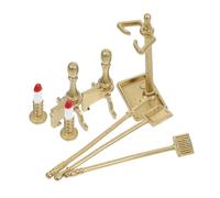 Hangsu 2. Zakka Mantel 1:12 Scale, Realistic Candlestick Hearth Toy for Pretend Play Home Scene Decoration Cast Iron Miniature Antique Finish Miniature Wood Stove Vintage Accessories