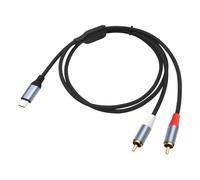 Hangsu 24Bit/96Khz USB Type C to 2RCA Sound Cable Compatibility with Phones Tablets Amplifiers 100/200/300cm Long Sound Converter Cable