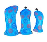 Hangsu 3Pcs Gear Pattern Fairways Wood Headcover Waterproofs PU Leather Golfs Club Head Covers Replacement Driver Headcover Fairways Wood Head Covers