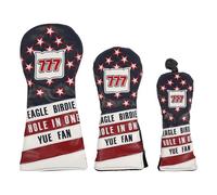 Hangsu 3Pcs PU Leather Golfs Club Head Covers Star Pattern Putter Wood Headcover Hybrids Accessory Driver Hybrids Head