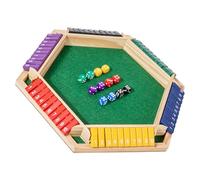 Hangsu 6 Player Wooden Table Number Wood Learning Entertainment Set Double Shutter Toy for Cognitive Development and Group Play Double Sided Number Flipping Game