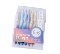 Hangsu 6Pcs Professional Gel Pen 0.5mm Capacitive Screen Fine Point for Journaling Daily Supplies Night Writing Pen