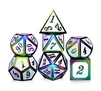 Hangsu 7Pcs Metal Dices Multi-faceted Dice Different Sizes Digital Number Dices Kit for Kids Educational Toys DIY Board Games Sided Digital Set Face Role Playing Metal Polyhedral