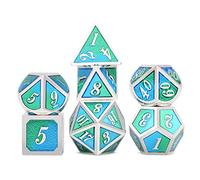 Hangsu 7Pcs Metal Dices Multi-faceted Dice Different Sizes Digital Number Dices Kit for Kids Educational Toys DIY Board Games Sided Digital Set Face Role Playing Metal Polyhedral