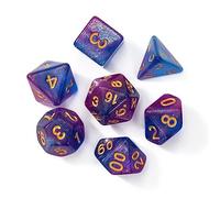 Hangsu 7Pcs/pack Acrylic Dices Multi-Sided Different Size Digital Number Kids Educational Toy DIY Board Game Polyhedral Digital Set -face Role Playing Sets -sided