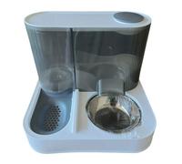 Hangsu Anti-Spill Pet Bowl Set With Auto-Refill Water Removable Tray & Tip-Resistant Base For Small Animals Removable Double Cats Dish Set