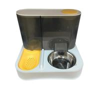 Hangsu Anti-Spill Pet Bowl Set With Auto-Refill Water Removable Tray & Tip-Resistant Base For Small Animals Removable Double Cats Dish Set