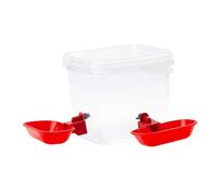 Hangsu Automatic Pet Water Drinker with Double Bowls for Puss and DogsSafe PP Automatic Pet Waterer Organiser Box Water Bucket