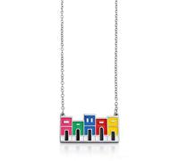Hangsu Beautifully Designed Lightweight Necklace Depicting Traditional Puerto Rican Architecture in Stainless Steel Elegant Chain Necklace