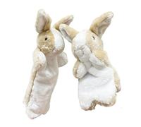 Hangsu Bunnies Hand Puppets Set for School Home Puppet Theater, Brown
