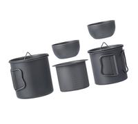 Hangsu Convenient 5 Piece Metal Teas Set Outdoor Ready Portable Design With Thermal Efficiency For Adventurers Corrosions Resistant Teas Set