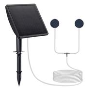 Hangsu Double Port Solar Aquarium Air Pumps Stake Energy Efficient for Freshwater Tanks with Solar Power Supply Home Use Aquarium Air Pumps Accessories