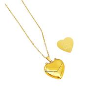 Hangsu Engravable Heart Locket Envelope Necklace Secret Message Pendant Choker Clavicle Chain Unique Valentines Day Gift Handmade Women Girls Jewelry