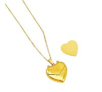 Hangsu Engravable Heart Locket Envelope Necklace Secret Message Pendant Choker Clavicle Chain Unique Valentines Day Gift Handmade Women Girls Jewelry