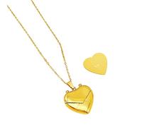 Hangsu Engravable Heart Locket Envelope Necklace Secret Message Pendant Choker Clavicle Chain Unique Valentines Day Gift Handmade Women Girls Jewelry