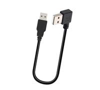 Hangsu Fast Speed USB2.0 Male to Male 90 Degree Bend Cable 25cm Extension Cord Texture for Data Sync and Charging to Link Cable