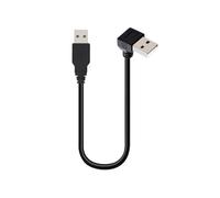 Hangsu Fast Speed USB2.0 Male to Male 90 Degree Bend Cable 25cm Extension Cord Texture for Data Sync and Charging to Link Cable