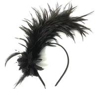 Hangsu Feather Headpiece Cosplay Hair Hoop Vintage 1920s Style Accessory for Cocktails Wedding Party Wedding Party